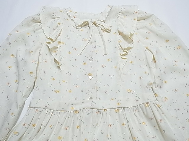 70年代 レトロ フリル 小花柄 ワンピース ドレス - Chago Chago Boutique