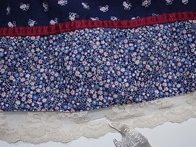 画像1: 70's ビンテージ フォークロア 小花柄 ティアード スカート