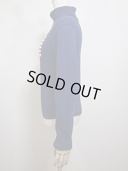 画像2: SIX タートルネック 星条旗柄 コットン ニット セーター MADE IN USA  (2)