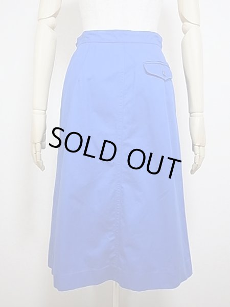 画像3: 80's The Villager ロイヤルブルー ボックス プリーツ コットン スカート (3)
