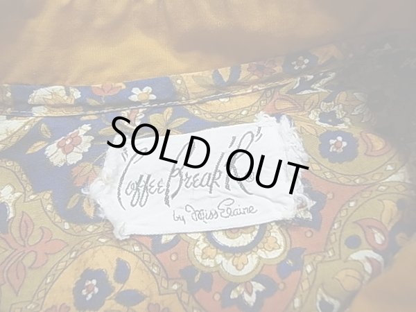 画像4: 60's ビンテージ Coffee Break R ペルシャ アラビア柄 エスニック チュニック スタンドカラー 七分丈 ワンピース (4)