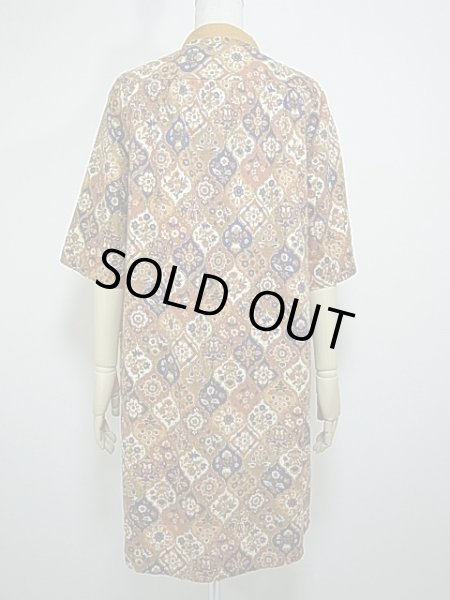 画像3: 60's ビンテージ Coffee Break R ペルシャ アラビア柄 エスニック チュニック スタンドカラー 七分丈 ワンピース (3)