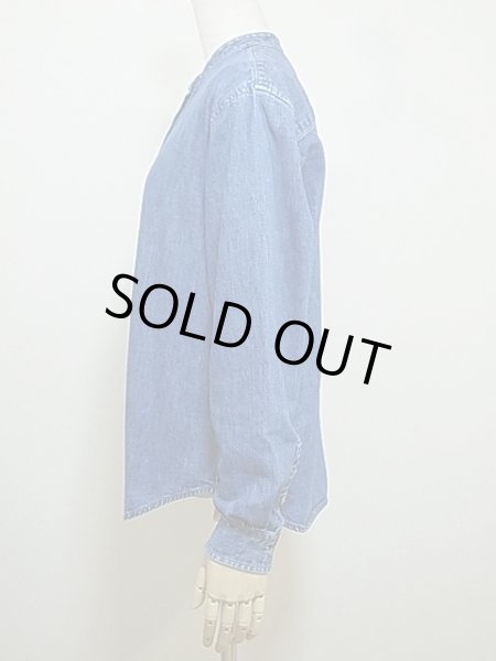 画像2: JONES JEANS スタンドカラー ノーカラー 長袖 デニム シャツ (2)