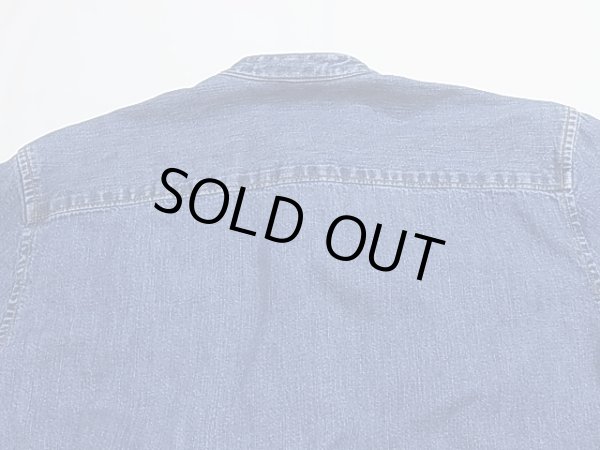 画像8: JONES JEANS スタンドカラー ノーカラー 長袖 デニム シャツ (8)