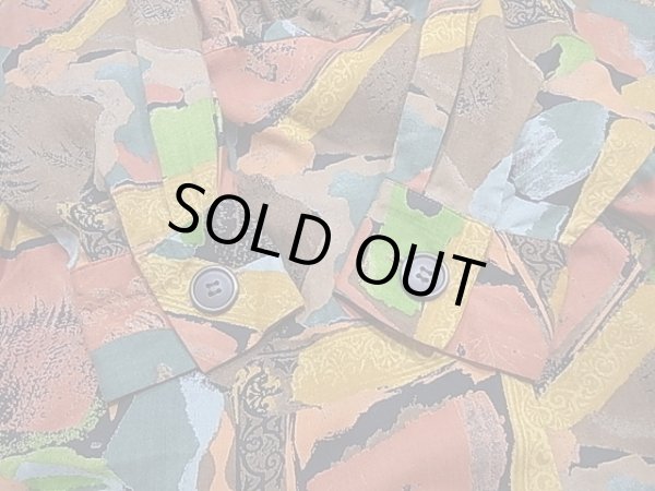 画像11: ROBBIE BEE 総柄 ショールカラー ハンドステッチ ラップ ワンピース (11)