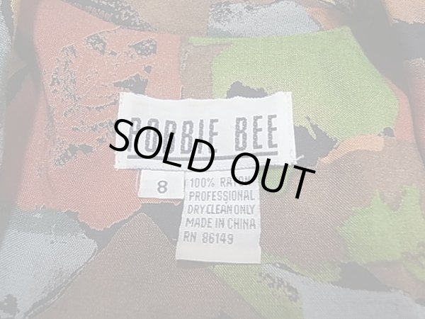 画像5: ROBBIE BEE 総柄 ショールカラー ハンドステッチ ラップ ワンピース (5)