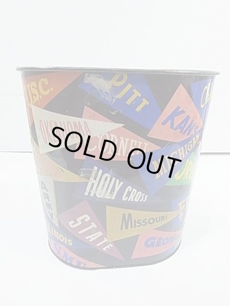 画像3: 〜60年代 HARVEL カレッジ ペナント メタル トラッシュ 缶 (3)