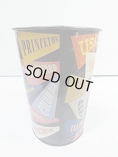 画像4: 〜60年代 HARVEL カレッジ ペナント メタル トラッシュ 缶 (4)