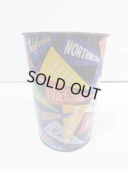 画像2: 〜60年代 HARVEL カレッジ ペナント メタル トラッシュ 缶 (2)