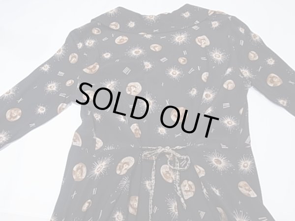 画像10: USA製 ROMEO ROMEO 天文学 宇宙 柄 ビンテージ ショールカラー ロング ワンピース (10)