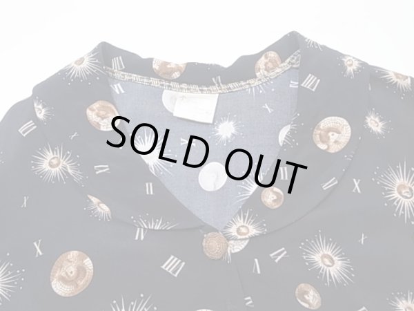 画像6: USA製 ROMEO ROMEO 天文学 宇宙 柄 ビンテージ ショールカラー ロング ワンピース (6)