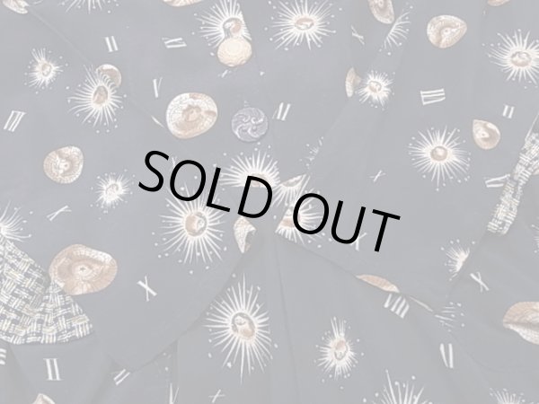 画像9: USA製 ROMEO ROMEO 天文学 宇宙 柄 ビンテージ ショールカラー ロング ワンピース (9)