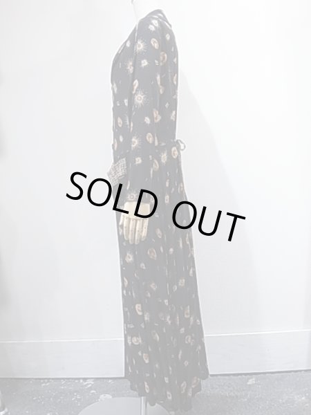 画像2: USA製 ROMEO ROMEO 天文学 宇宙 柄 ビンテージ ショールカラー ロング ワンピース (2)