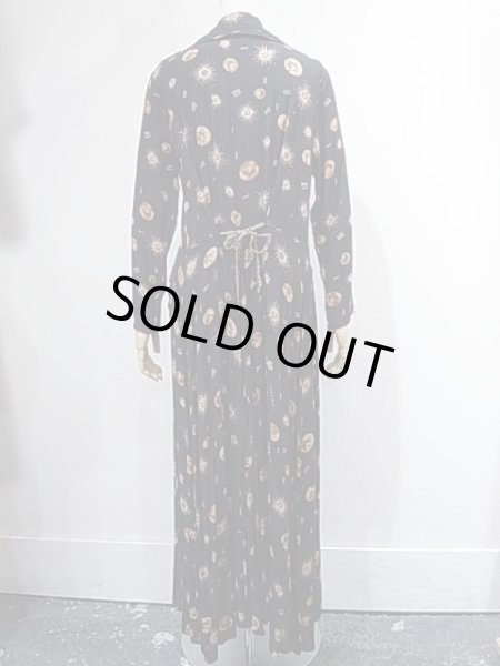 画像3: USA製 ROMEO ROMEO 天文学 宇宙 柄 ビンテージ ショールカラー ロング ワンピース (3)