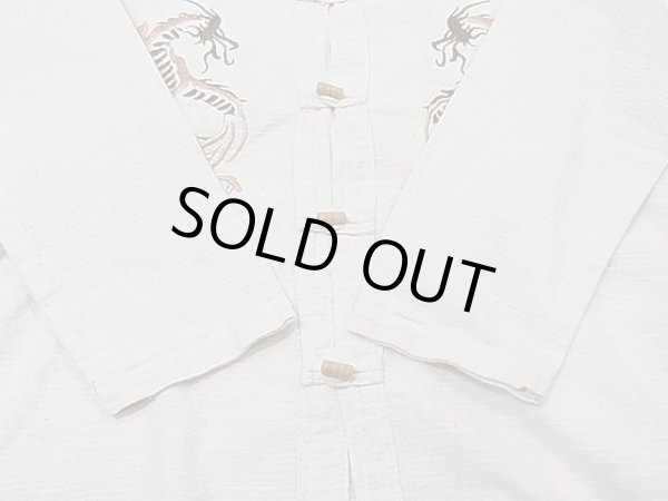 画像10: The Love of ganesha sanfrancisco ドラゴン刺繍 リネン チャイナ ブラウス ジャケット (10)