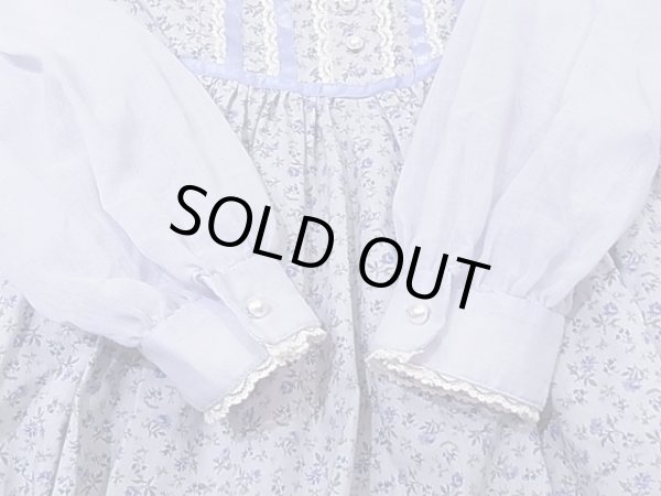 画像6: 70s GUNNE SAX ? unknown 小花柄 レース ガーゼ フォークロア ワンピース ドレス (6)