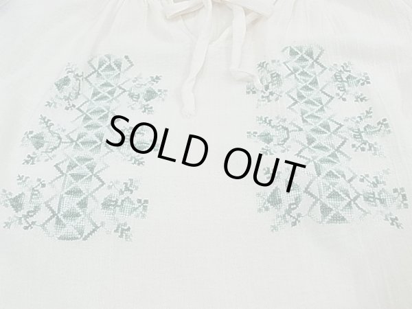 画像6: 70s ビンテージ 刺繍 入り ラグランスリーブ エスニック フォークロア チュニック ブラウス (6)