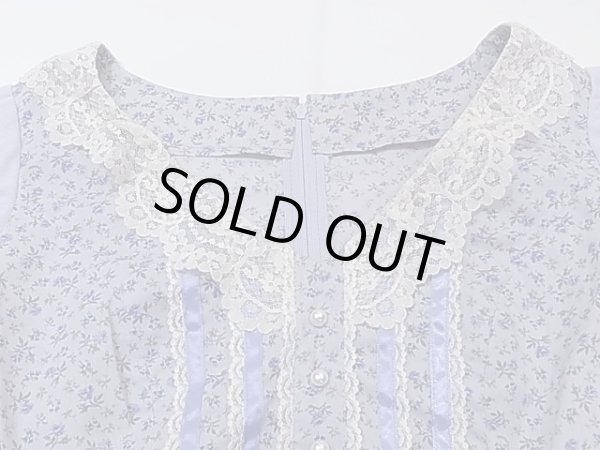 画像4: 70s GUNNE SAX ? unknown 小花柄 レース ガーゼ フォークロア ワンピース ドレス (4)