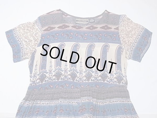 画像6: Her Style ペイズリー柄 エスニック フォークロア レーヨン ロング ワンピース ドレス (6)