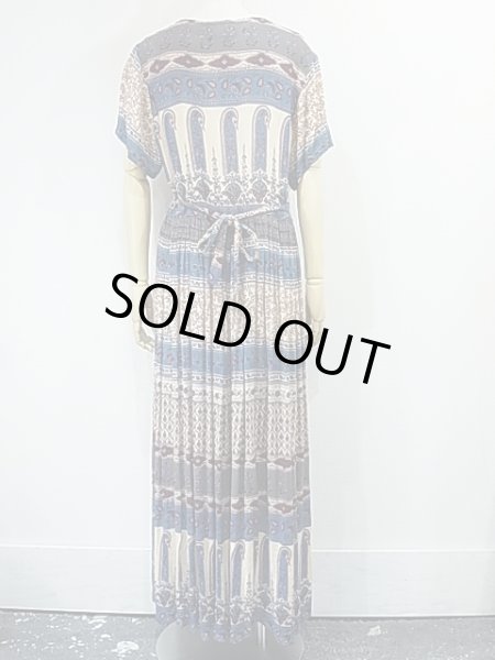 画像3: Her Style ペイズリー柄 エスニック フォークロア レーヨン ロング ワンピース ドレス (3)