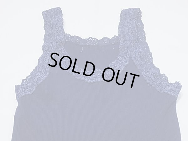 画像4: UNKNOWN リブ 素材　レース タンクトップ キャミソール (4)