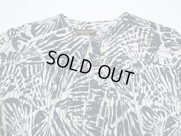 画像9: USA製 80ｓ VIRGO II ウエスト ゴムシャーリング レーヨン 半袖 総柄 ワンピース (9)