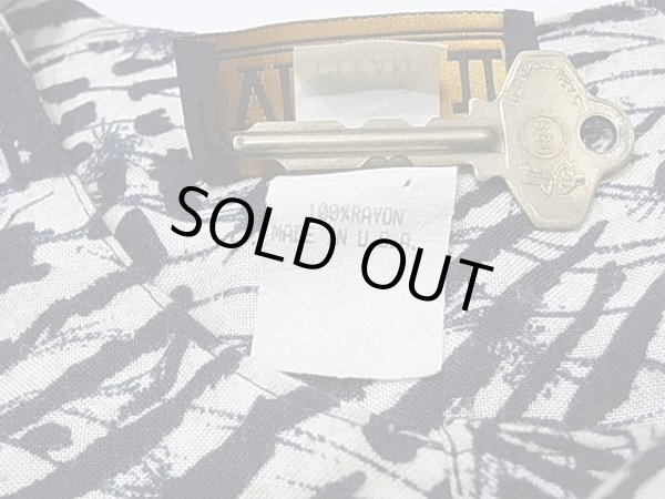 画像7: USA製 80ｓ VIRGO II ウエスト ゴムシャーリング レーヨン 半袖 総柄 ワンピース (7)