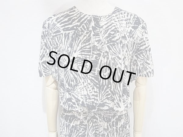 画像2: USA製 80ｓ VIRGO II ウエスト ゴムシャーリング レーヨン 半袖 総柄 ワンピース (2)