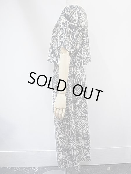 画像3: USA製 80ｓ VIRGO II ウエスト ゴムシャーリング レーヨン 半袖 総柄 ワンピース (3)