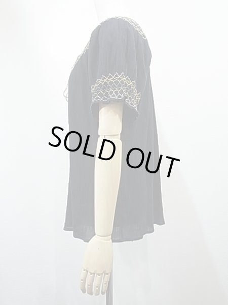 画像2: notations 刺繍 エスニック 半袖 チュニック ブラウス (2)