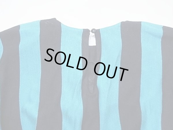 画像10: 80's sybils sisters ドルマンスリーブ ベルト付き ストライプ ワンピース ドレス (10)