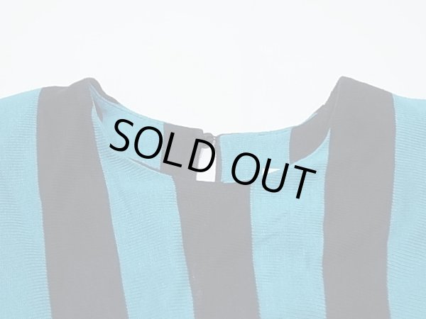 画像5: 80's sybils sisters ドルマンスリーブ ベルト付き ストライプ ワンピース ドレス (5)