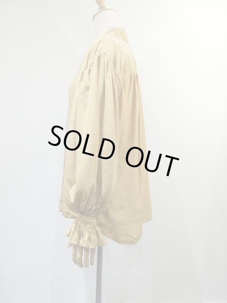 画像2: EXPRESS バルーンスリーブ オープンカラー シルク シャツ ブラウス (2)