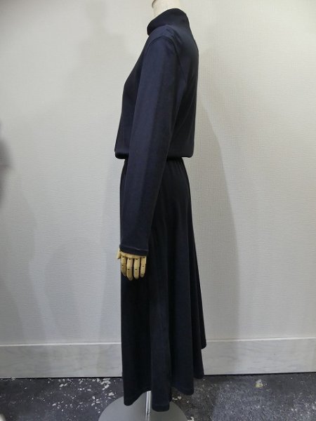 画像2: LANDS ENDS ハイネック カットソー ブラック ロング ワンピース (2)