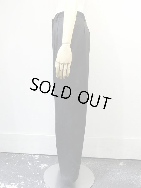 画像2: LIZ Claiborne ツータック 入り テーパード ブラック スラックス パンツ (2)