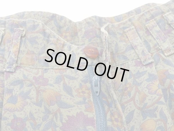 画像6: USA製 70~80s PALMETTOS ツータック 入り ハイウエスト エスニック 花柄 テーパード パンツ (6)