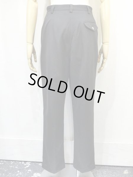 画像3: LIZ Claiborne ツータック 入り テーパード ブラック スラックス パンツ (3)