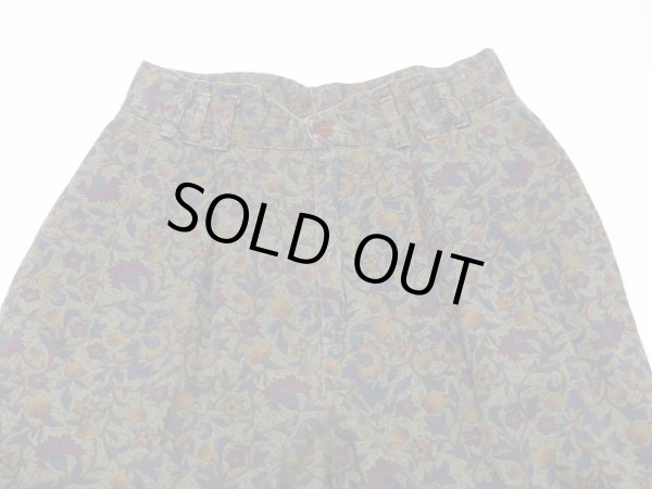 画像5: USA製 70~80s PALMETTOS ツータック 入り ハイウエスト エスニック 花柄 テーパード パンツ (5)