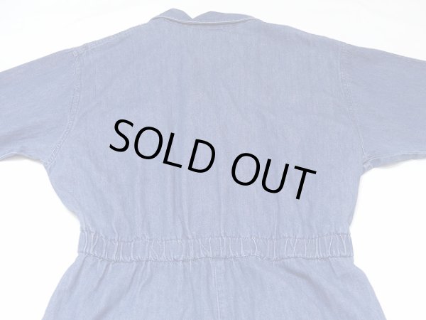 画像9: CANADA製 80’s Piknik オープンカラー ウエストゴム デニム オールインワン (9)