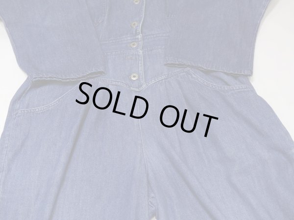 画像7: CANADA製 80’s Piknik オープンカラー ウエストゴム デニム オールインワン (7)