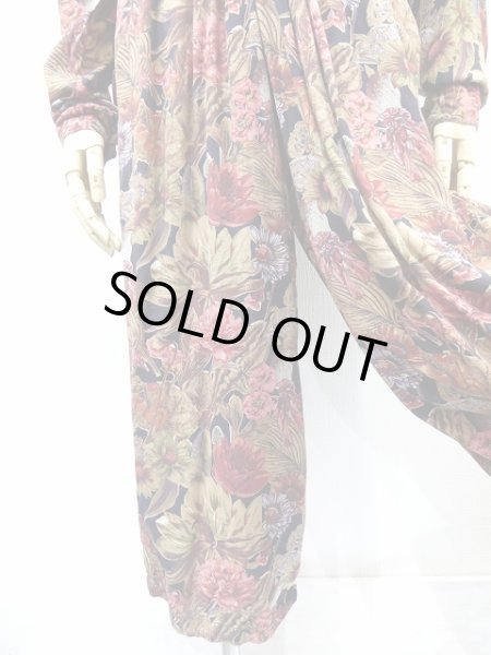 画像2: S.ROBERTS レトロ 花柄 ワンピース風 オールインワン (2)