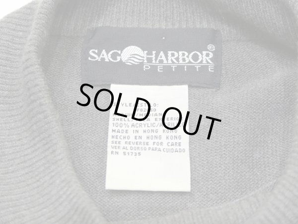 画像5: SAG HARBOR ハイネック アクリル ニット セーター グレー 無地 (5)