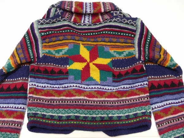 画像9: 〜90s CASUAL CORNER  ネイティブ柄 ショールカラー コンチョボタン ニット  (9)