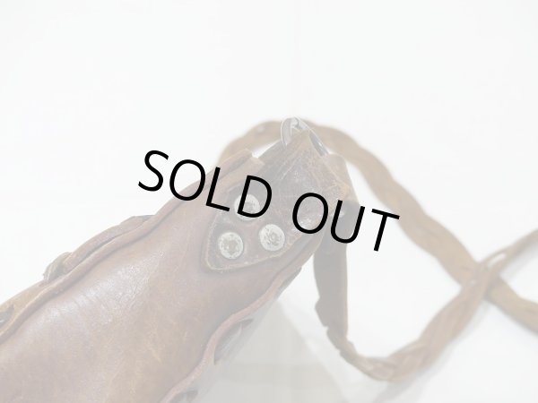 画像12: 70's ビンテージ バラ柄 型押し クラフト レザー ショルダー バッグ ポシェット (12)