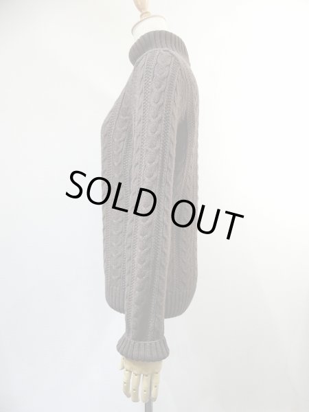 画像2: croft&barrow タートルネック ケーブル編み コットン ニット セーター (2)