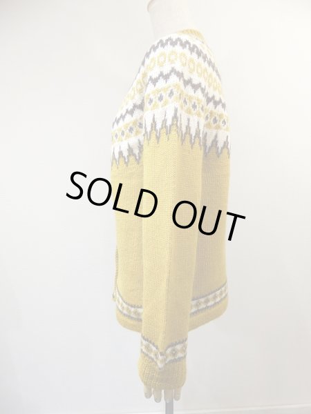 画像2: ノルウェー製 ビンテージ Lulle Otterstad ラグランスリーブ ノルディック カーディガン セーター (2)