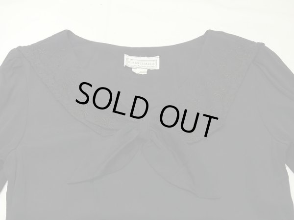 画像7: USA製 80〜90's E.D MICHAELS レースカラー ブラック ワンピース ドレス  (7)