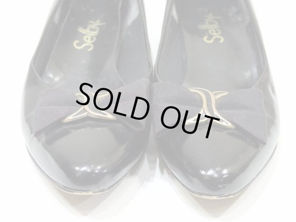 画像8: 80's Sellby リボン 付き レザー パンプス (8)