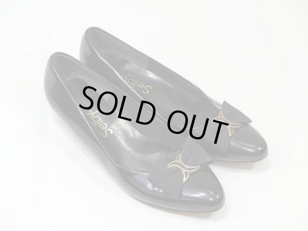 画像4: 80's Sellby リボン 付き レザー パンプス (4)