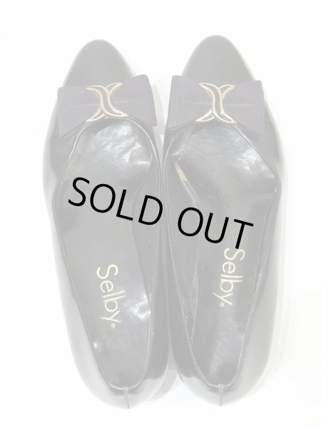 画像2: 80's Sellby リボン 付き レザー パンプス (2)